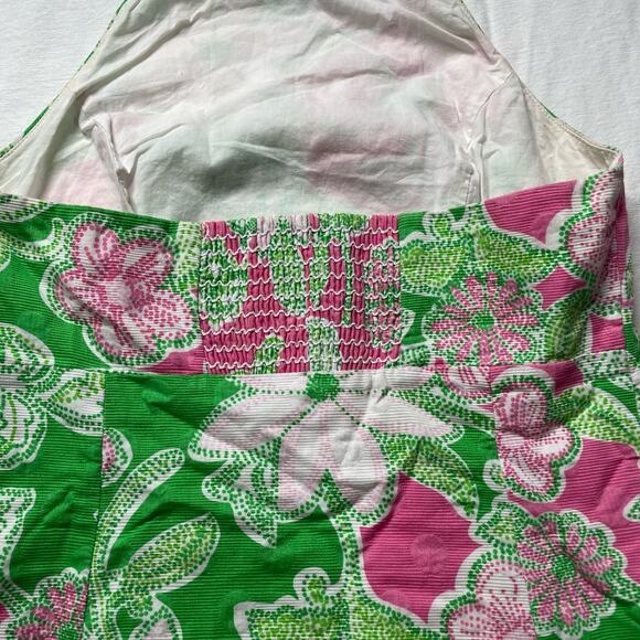 Lilly Pulitzer Pink and Green Floral Halter Top Size 4 Women's - Picture 4 of 6